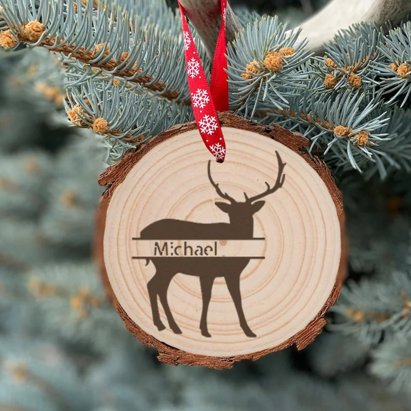 

Wildlife Christmas Ornaments Deer Elk Pine Trees Ornaments Christmas Custom Name Ornaments Cabin Ornaments Home Decor