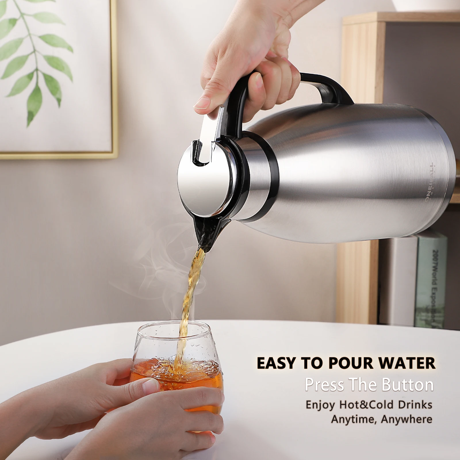 термос для чая Термос из нержавеющей стали 304 вместительный с колбой закипания