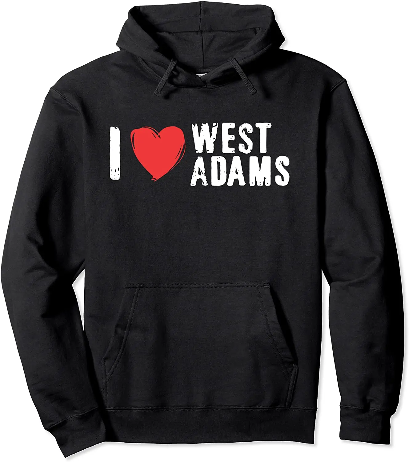 

I Heart West Adams LA, потертый графический пуловер с капюшоном