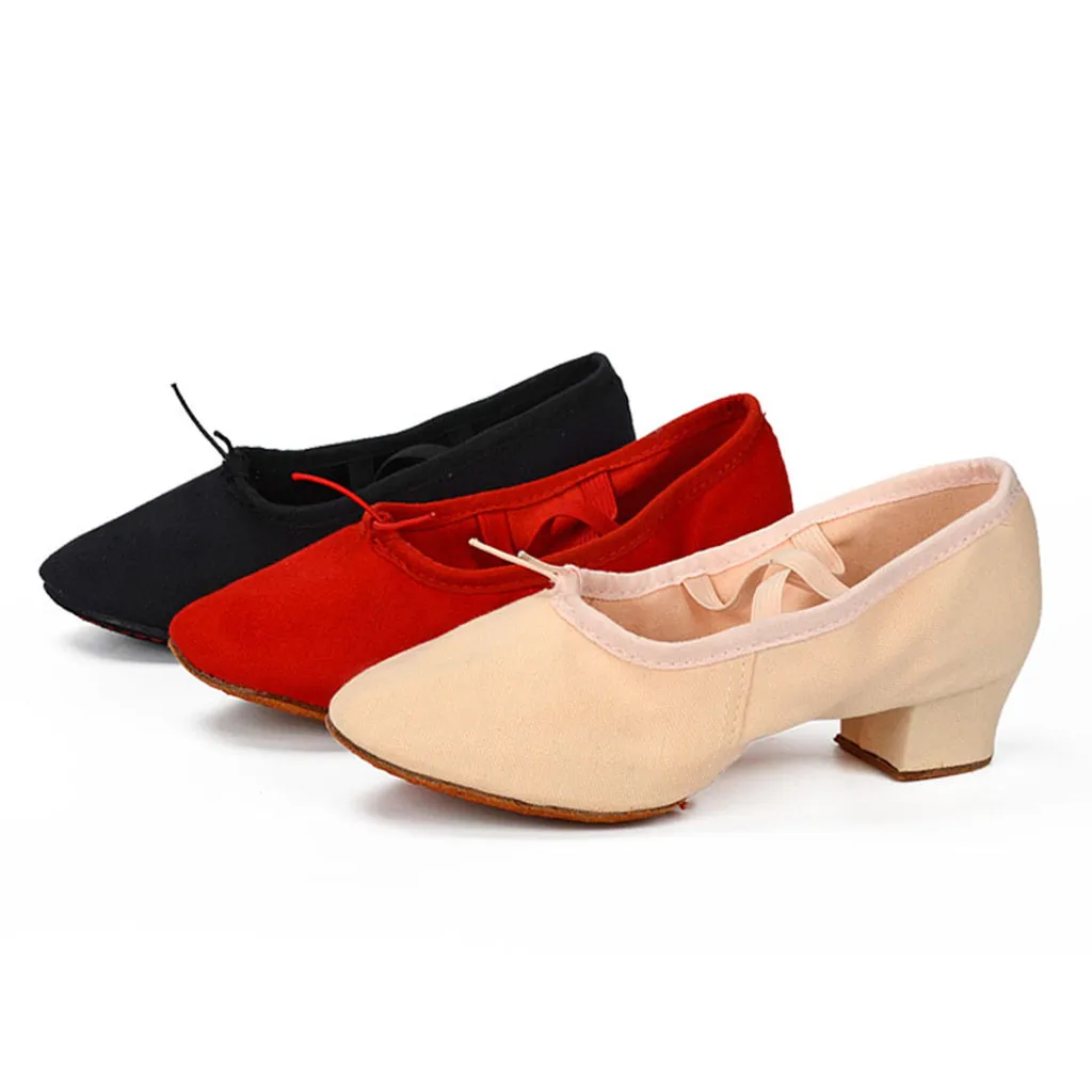 2019 г. Женская обувь Одноцветный холщовый для латиноамериканских танцев