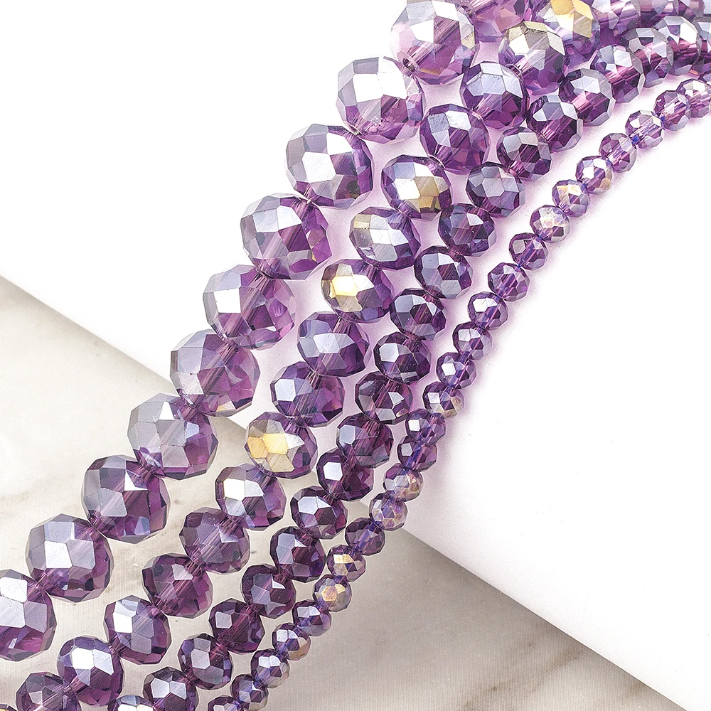 

Romantic Purple Glass Crystal Beads Spacer Beads DIY Bracelet Necklace Beads for Handmade Jewelry Making DIY Accessories