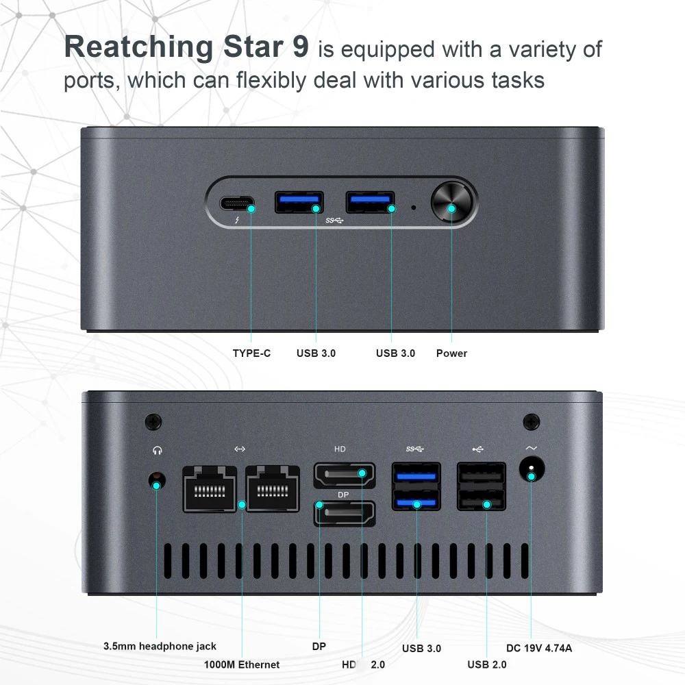 

Mini PC i5 9300H Quad-core Processor with Dual Gigabit Ethernet Ports 128/256G Mini Gaming Desktop PC for Windows 10
