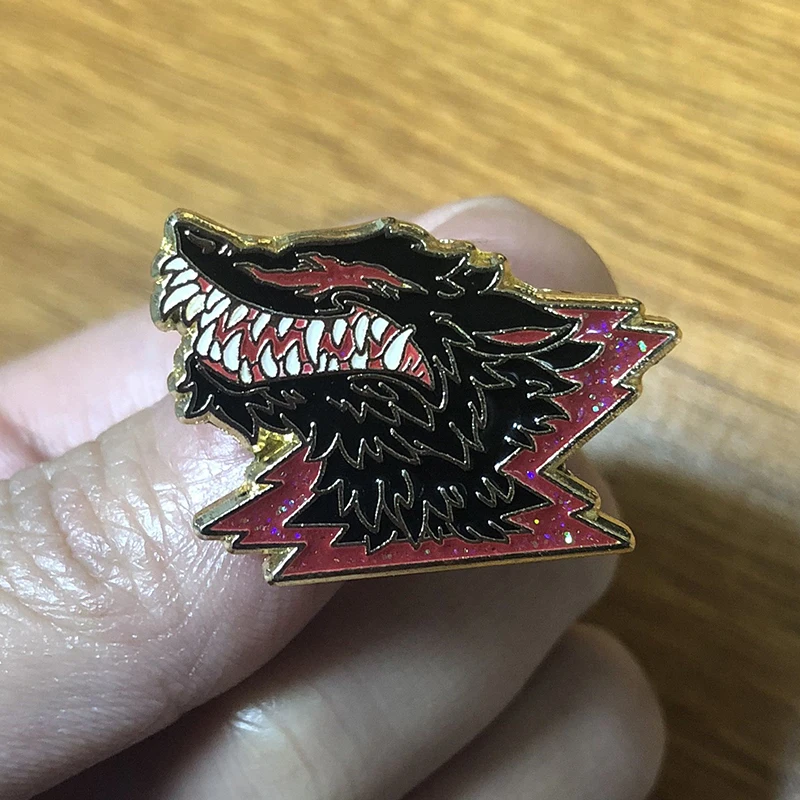 Эмалированная брошь в виде головы волка кровавая дикая природа набор брошей