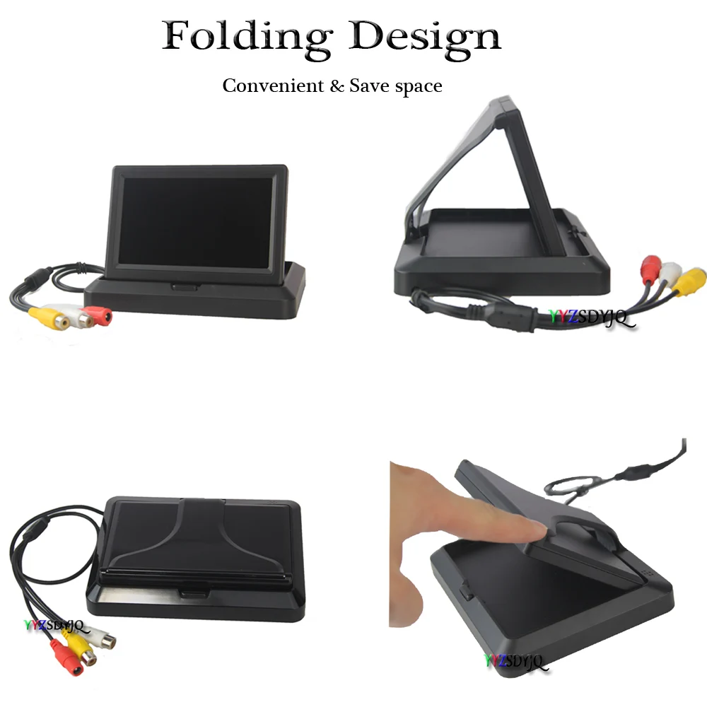 Складная система мониторинга парковки YZ 5 дюймов ЖК дисплей ночное видение