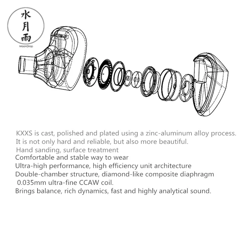 Динамические наушники-вкладыши Moondrop KXXS из цинкового сплава
