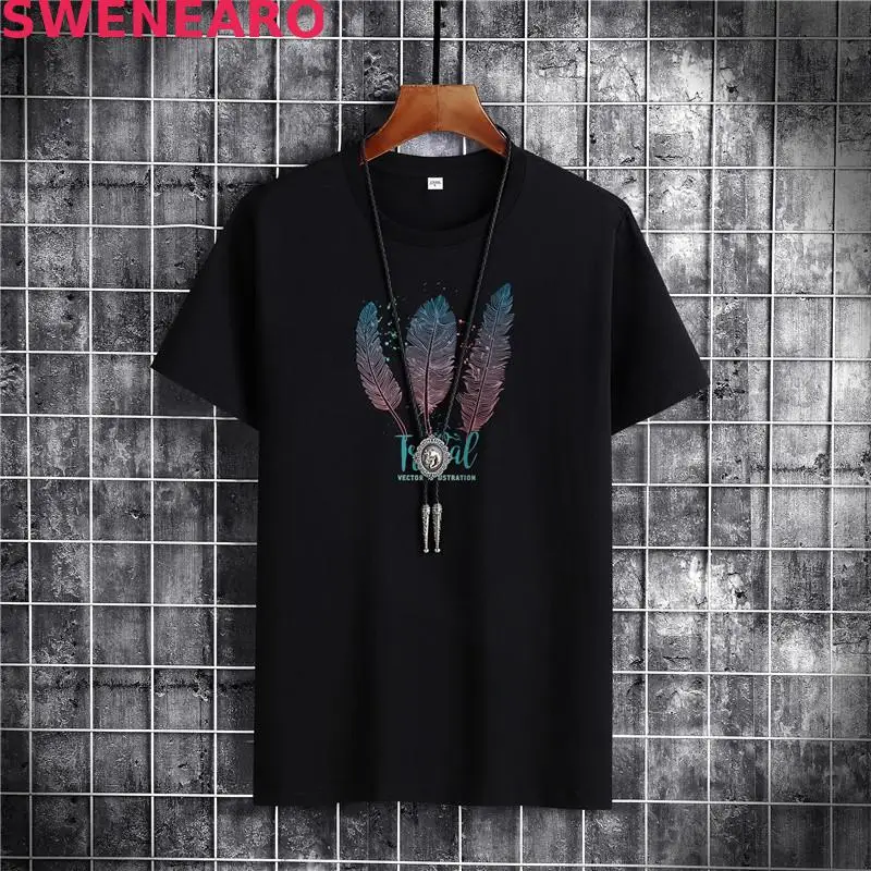 

2021 summer new T-shirt brand clothing O-neck color wool printed T-shirt men's loose 100% cotton T-shirt breathable T-shirt