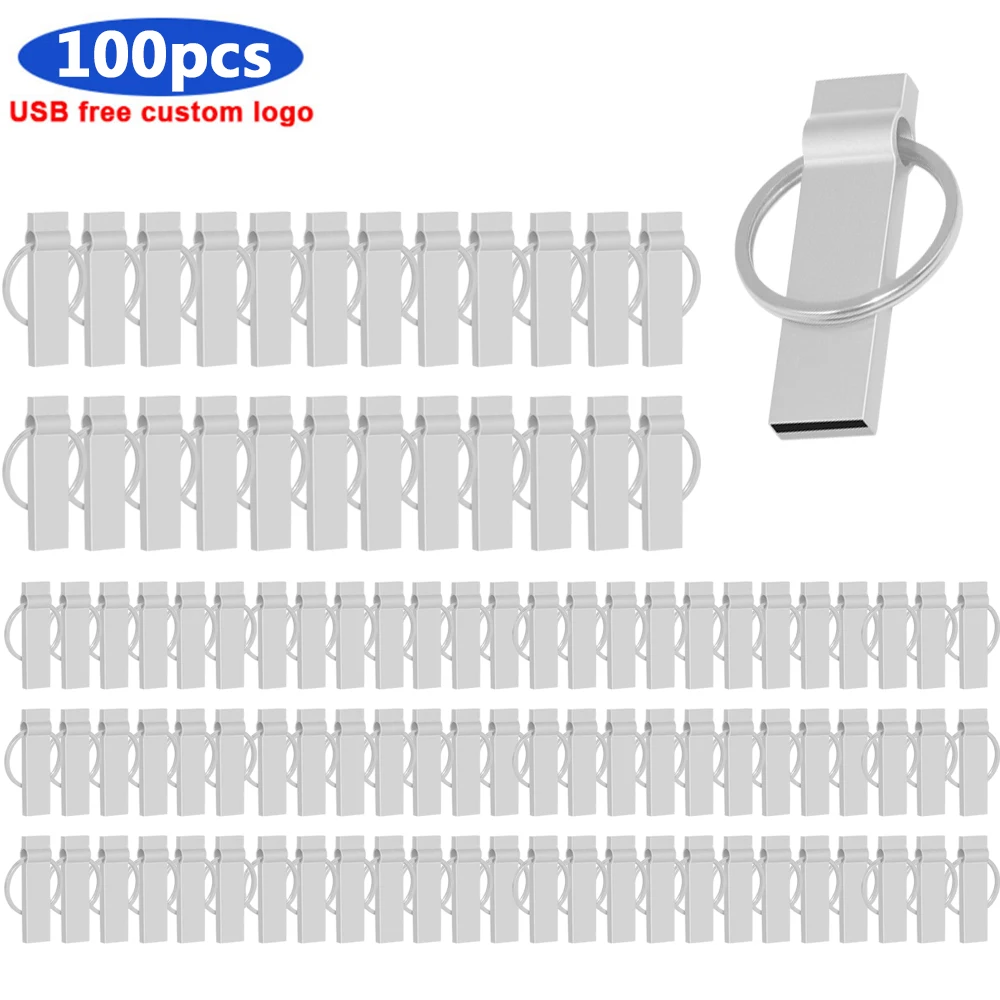 

bulk 100pcs free Customize logo usb flash drive Real capacity 64GB 32GB 16GB 8GB 4GB pen drive waterproof metal usb 2.0 stick