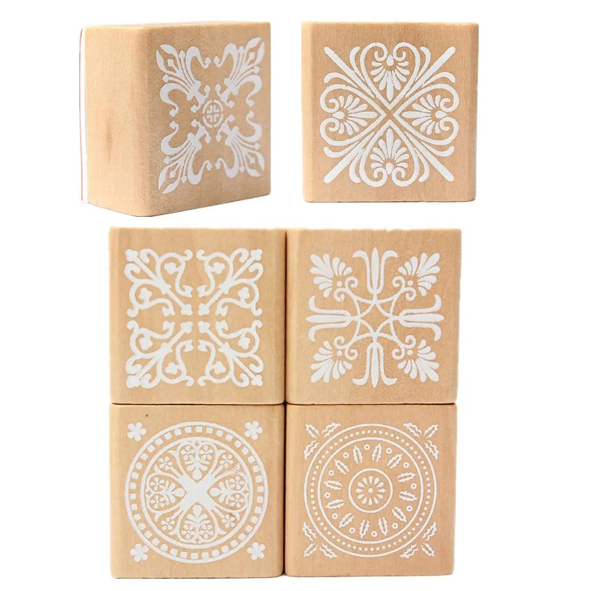 6 различных деревянных штампов резиновое уплотнение квадратный почерк DIY ремесло