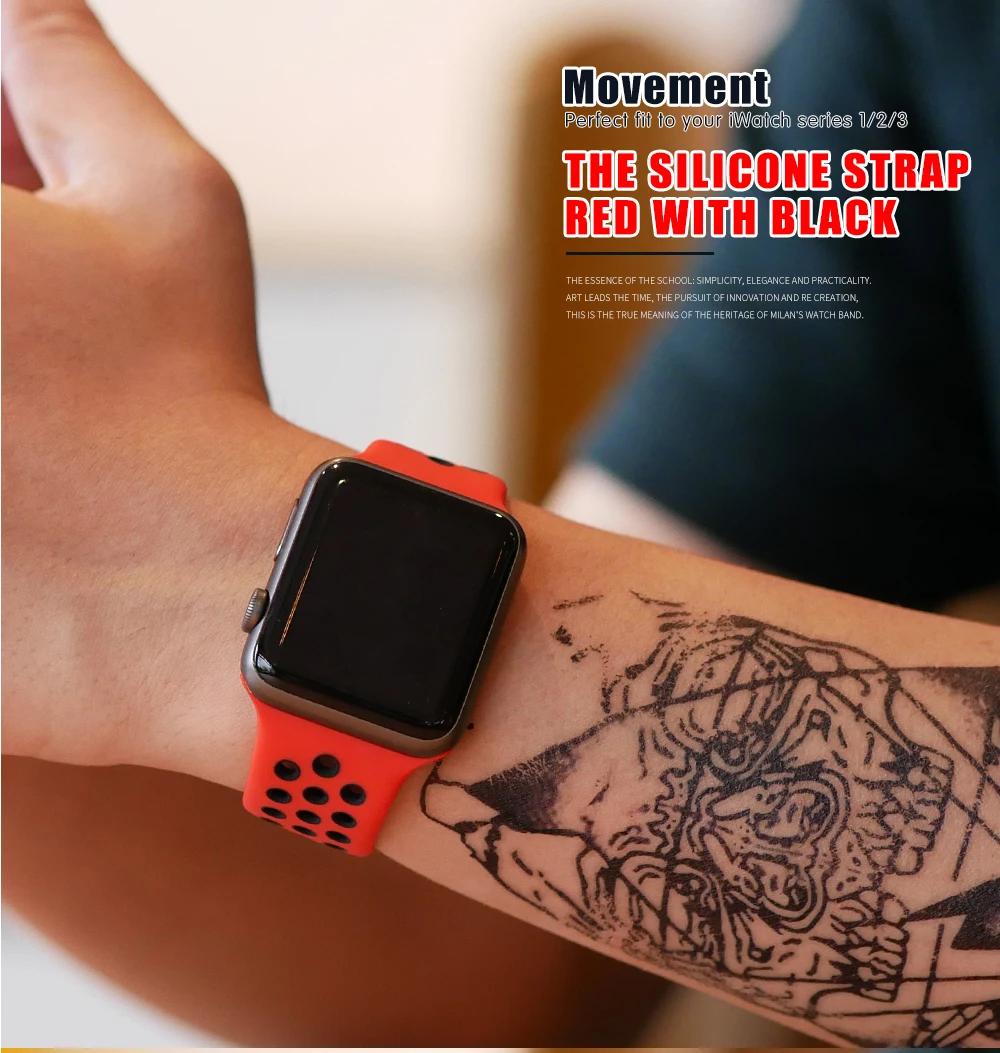 High quality 42mm 38mm 40mm 44mm strap for iphone watch band sports link Bracelet for Apple Watch band Silicone series 5 4 3 2 1