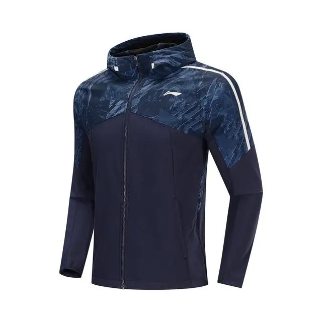 Li-Ning, Мужская ветровка для бега, зимняя, флисовая, облегающая, толстая куртка, 91.1% полиэстер, 8.9% спандекс, подкладка, спортивное пальто AFDP505 COND19 - Цвет: AFDP505-3H