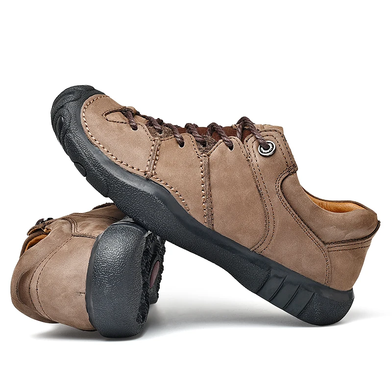 Мужские повседневные туфли из натуральной кожи мягкие Нескользящие на плоской