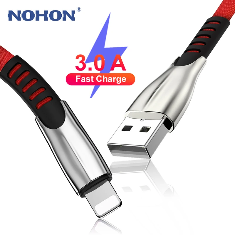 USB кабель зарядный NOHON для iPhone X XR Xs 11 Pro Max 6 s 7 8 Plus|Кабели мобильных телефонов| |