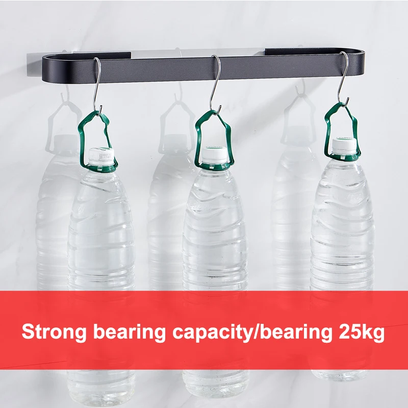 Вешалка для полотенец держатель в ванную комнату вешалка черная серебристая