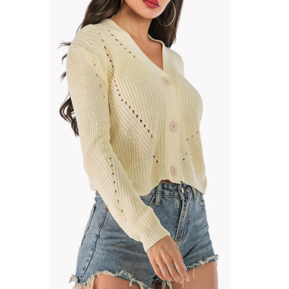 

AOWOFS Harajuku Knit Autumn Winter Women's Cardigan Sweater Loose Single-breasted Solid Color Jacket Girls Long Sleeve Knitwear