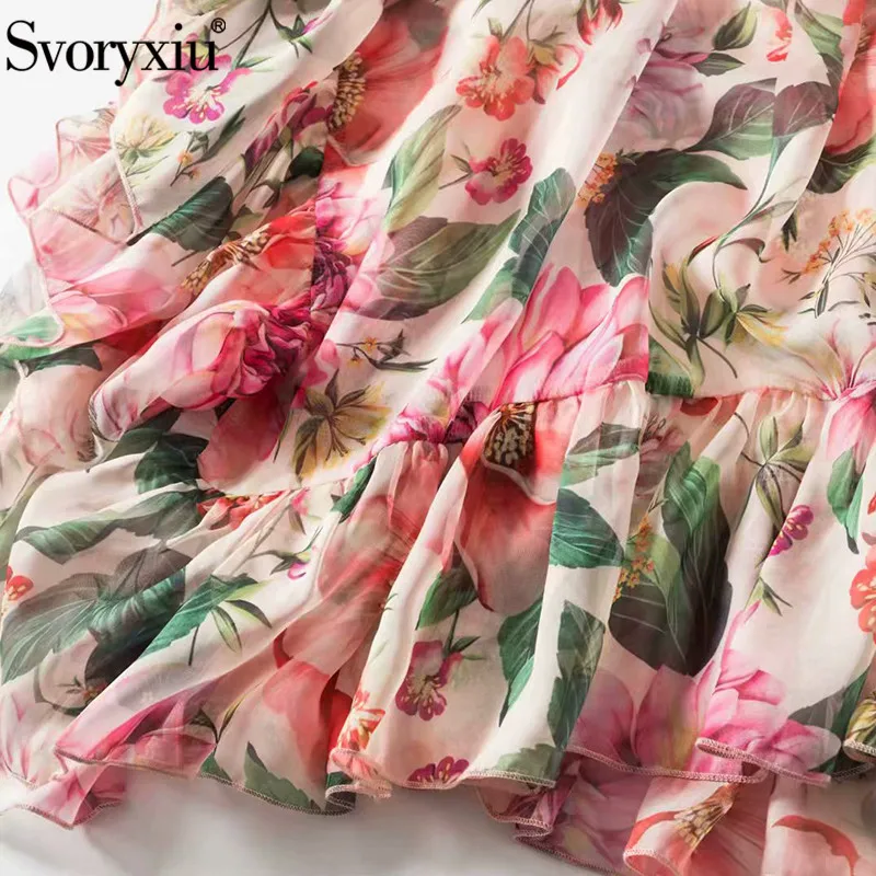 Женское платье с открытыми плечами Svoryxiu разноцветное длинное шифоновое