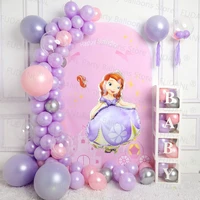 83pcs disney sofia foil balloons garland arch kit pink purple birthday party decors latex ballons princess girls baby shower