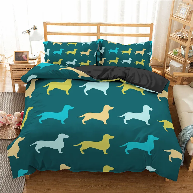 

Постельное белье с рисунком сосисок Королева кинг-сайз домашний текстиль 3d Мультяшные животные пододеяльник комплект с наволочкой для дет...