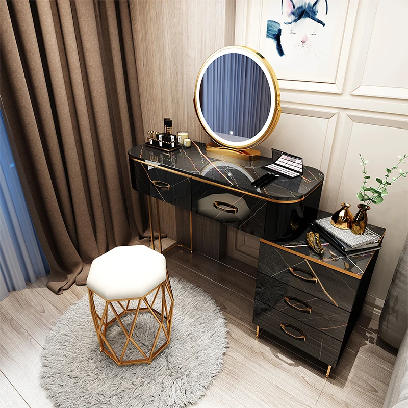 

Роскошный легкий туалетный столик 100 см, современный простой маленький дом, скандинавский столик для макияжа, встроенный шкаф для хранения
