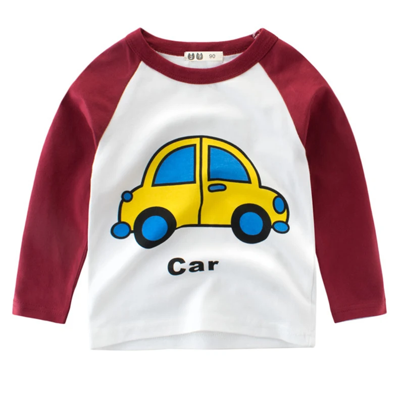 2021 новые осенние Топы для мальчиков рубашки маленьких детские футболки с героями