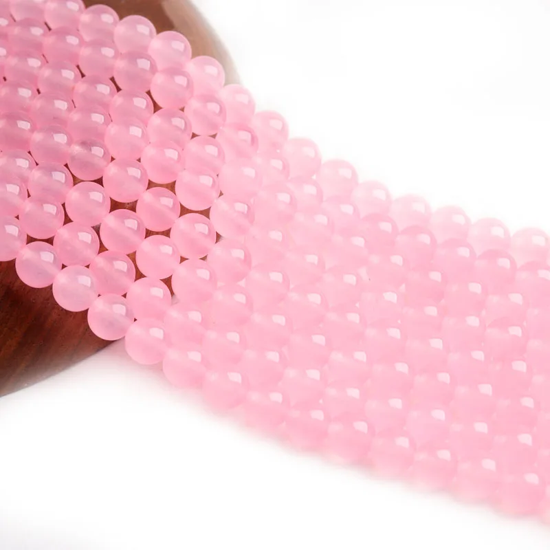

Natural Stone pink Chalcedony Jades Beads Round Loose Spacer Beads For Jewelry Making 4/6/8/10/12mm DIY Handmade Bracelets