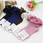 Детские хлопковые носки для девочек, Короткие дышащие носки до щиколотки с бантом, рыбками и оборками, для принцесс, весна 2020