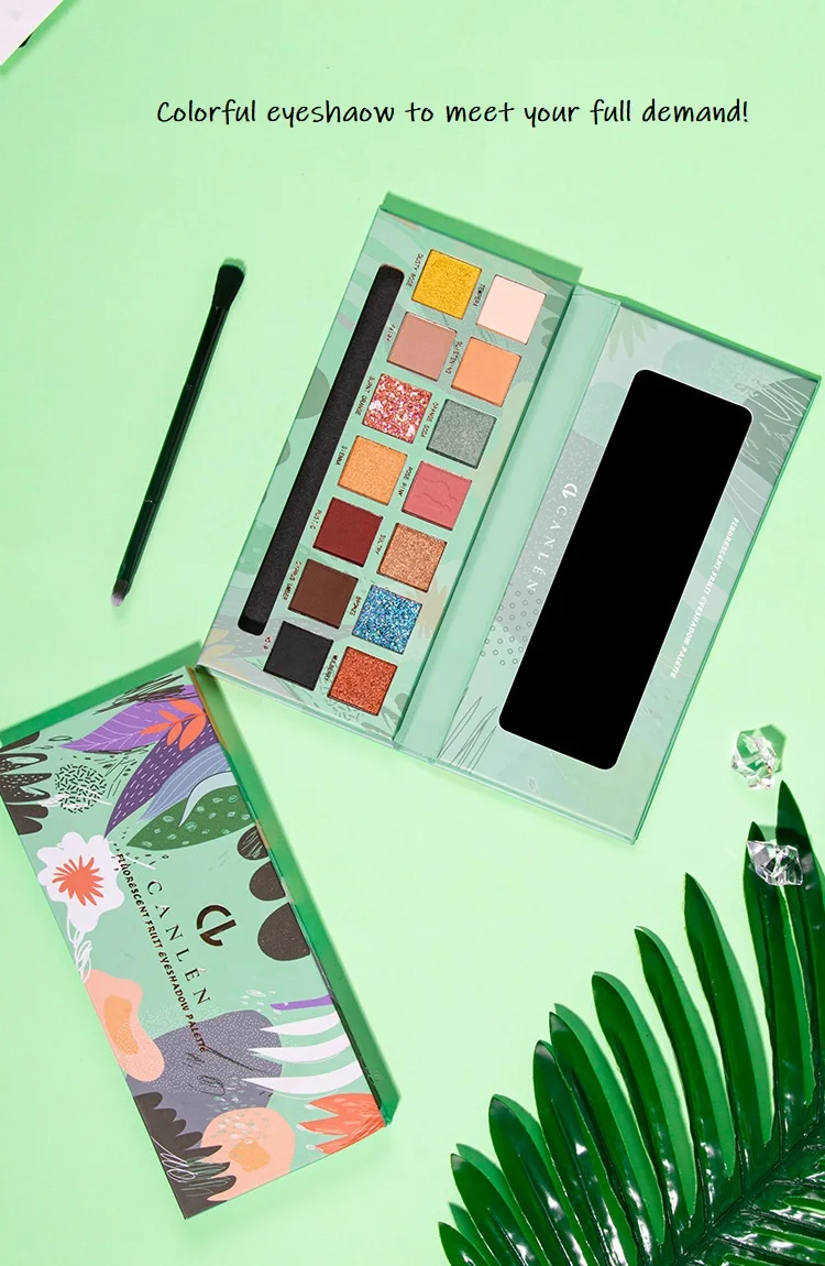 Палитра теней для век 14 цветов пигментный макияж металлическая портативная