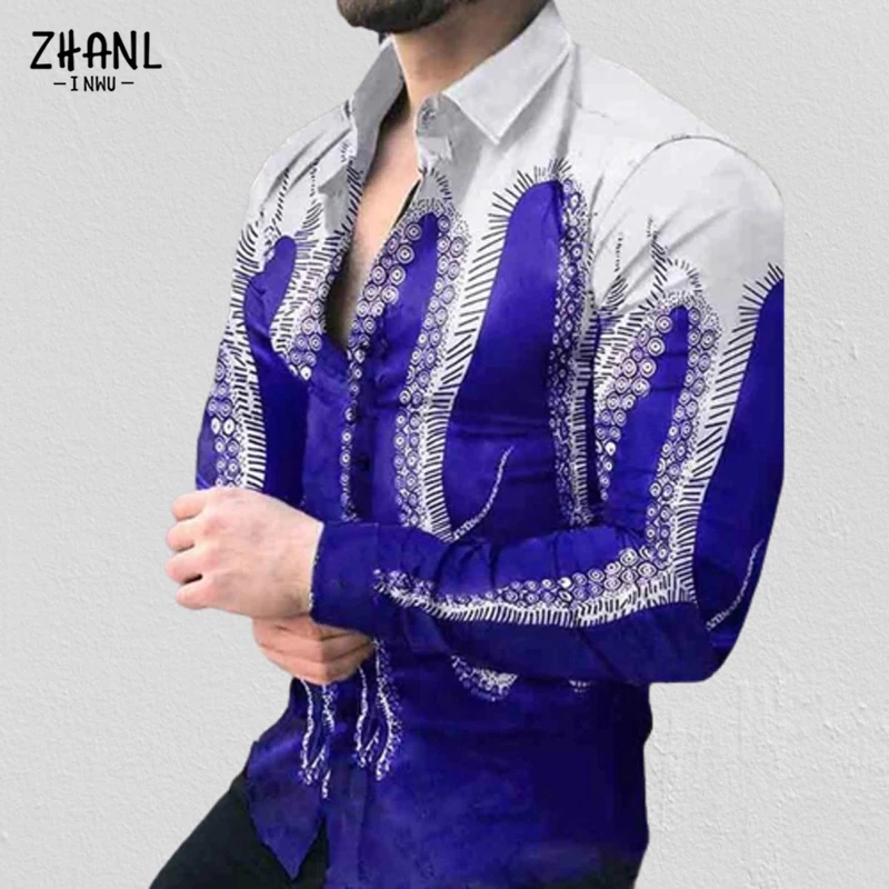 Рубашка мужская с отложным воротником на пуговицах длинным рукавом - купить по