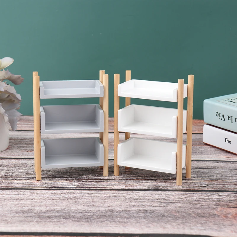 

New Arrival 1Set 1:12 Scale Doll House Furniture Simulation bookshelf flower shelf storage rack Dollhouse Miniature Accessories
