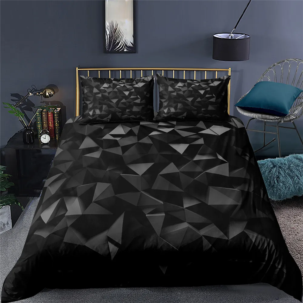 

2021 3D Abstract Bedding Set Neon Letters Digit Duvet Cover Linen Bed Cover Set Comforter Cover Single Double King Queen Size