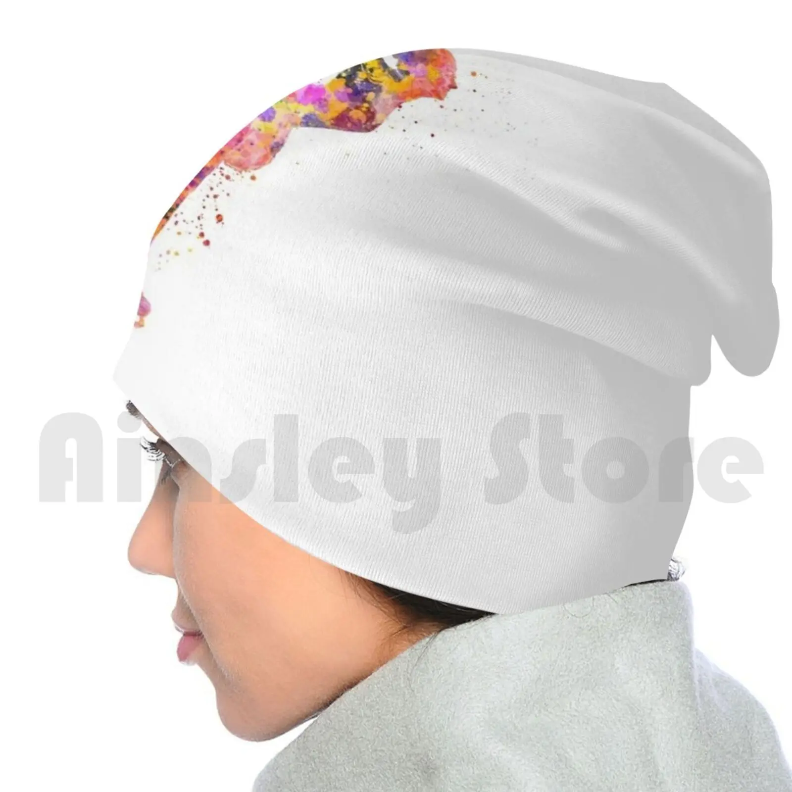 Вязаная шапка для фигурного катания 2 в акварель с брызгами | Аксессуары одежды