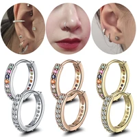 1pc new copper ear cartilage piercing zircon nose rings pircing septum cz hoop earring helix tragus daith conch rook jewelry