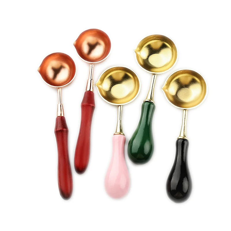 

Wax Seal Wooden Handle Spoon DIY Retro Craft Stamp Envelope Wedding Invitation Sealing Wax Spoon Stamp Making Tool