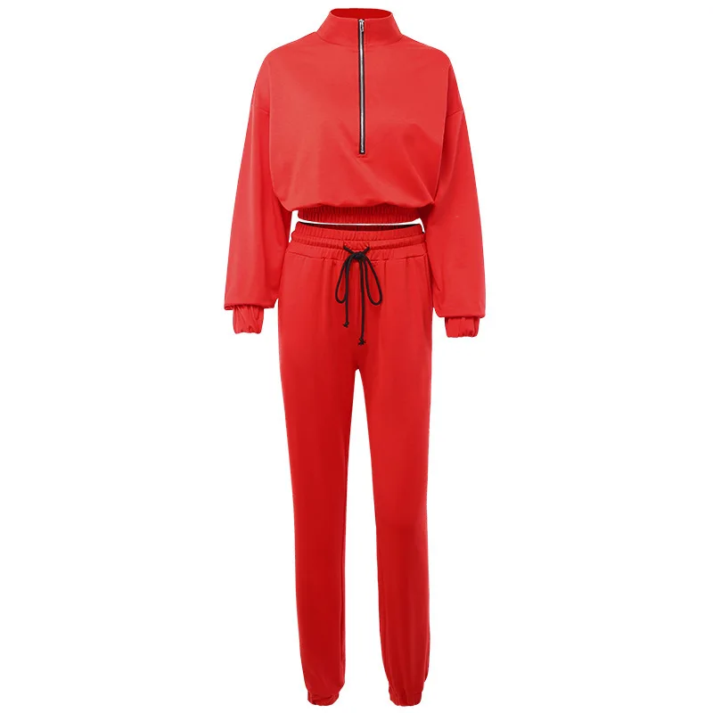 Хит продаж Красный Модный комплект из двух предметов для спорта и отдыха свитер