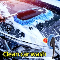 hamlet car special cleaning mop retractable long handle soft hair mop super absorbent car washing brush window dust removal tool