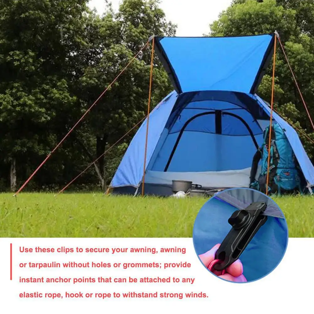 

10pcs/set Outdoor Tents Plastic Retaining Clips Premium Lock Grip Canopy Clamp for Awnings Camping Tarps Caravan Accessories