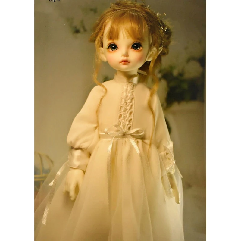 BJD платье BJD шифоновая юбка платье куклы+ украшение волос+ носок для 1/6 1/4 1/3 BJD гигантские аксессуары для детской Куклы костюм белое платье