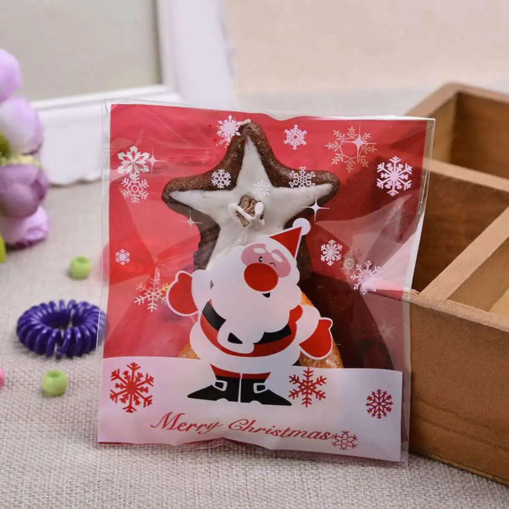 

Christmas Cookies Bags Self Adhesive Decorated Biscuits Candy Bags