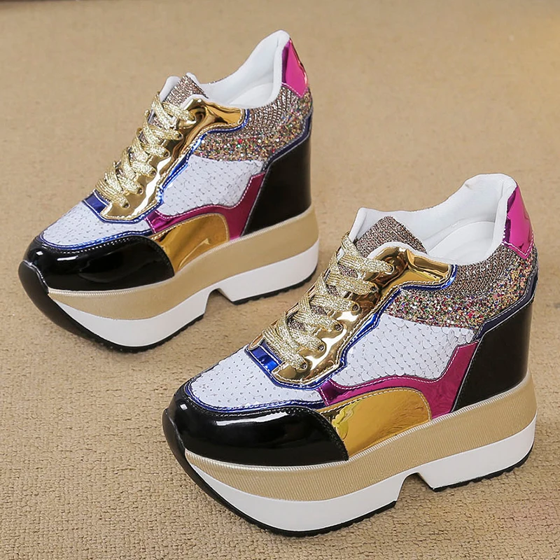 Женские кроссовки на платформе Fujin Белые Повседневные дышащие плоской подошве