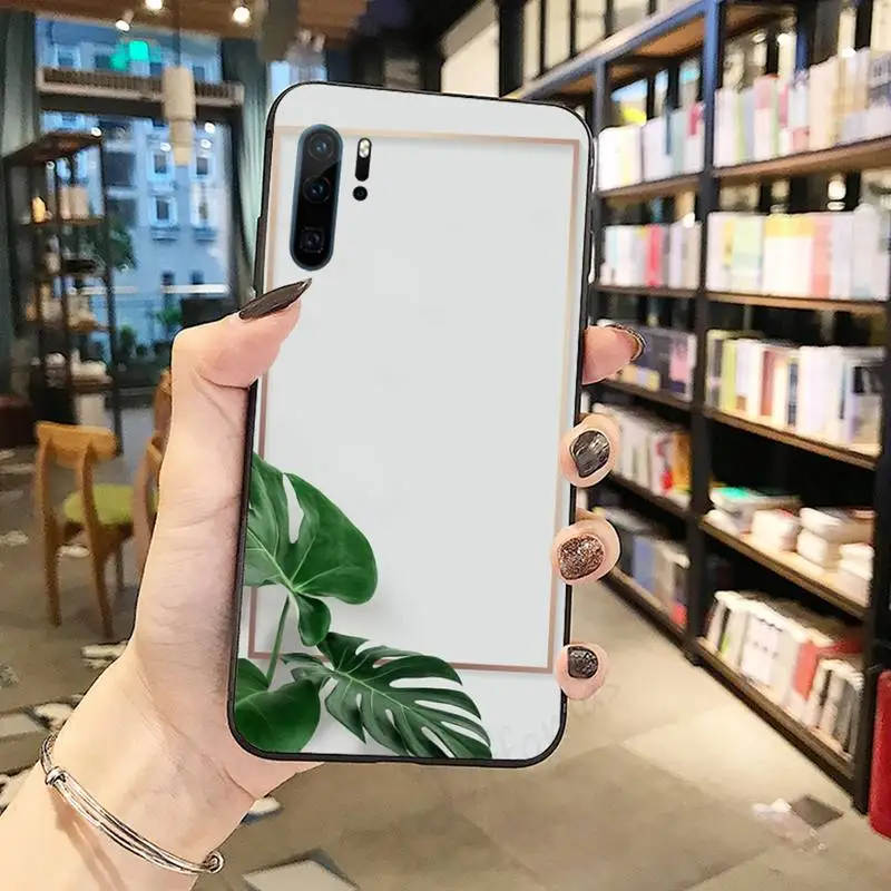 

Fresh green leaves ins Phone Case Funda For Huawei P9 P10 P20 P30 Lite 2016 2017 2019 plus pro P smart