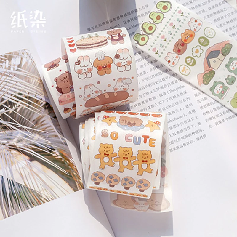 

Special oil tape cute rabbit series creative collage hand account decoration material DIY stickers 6 styles
