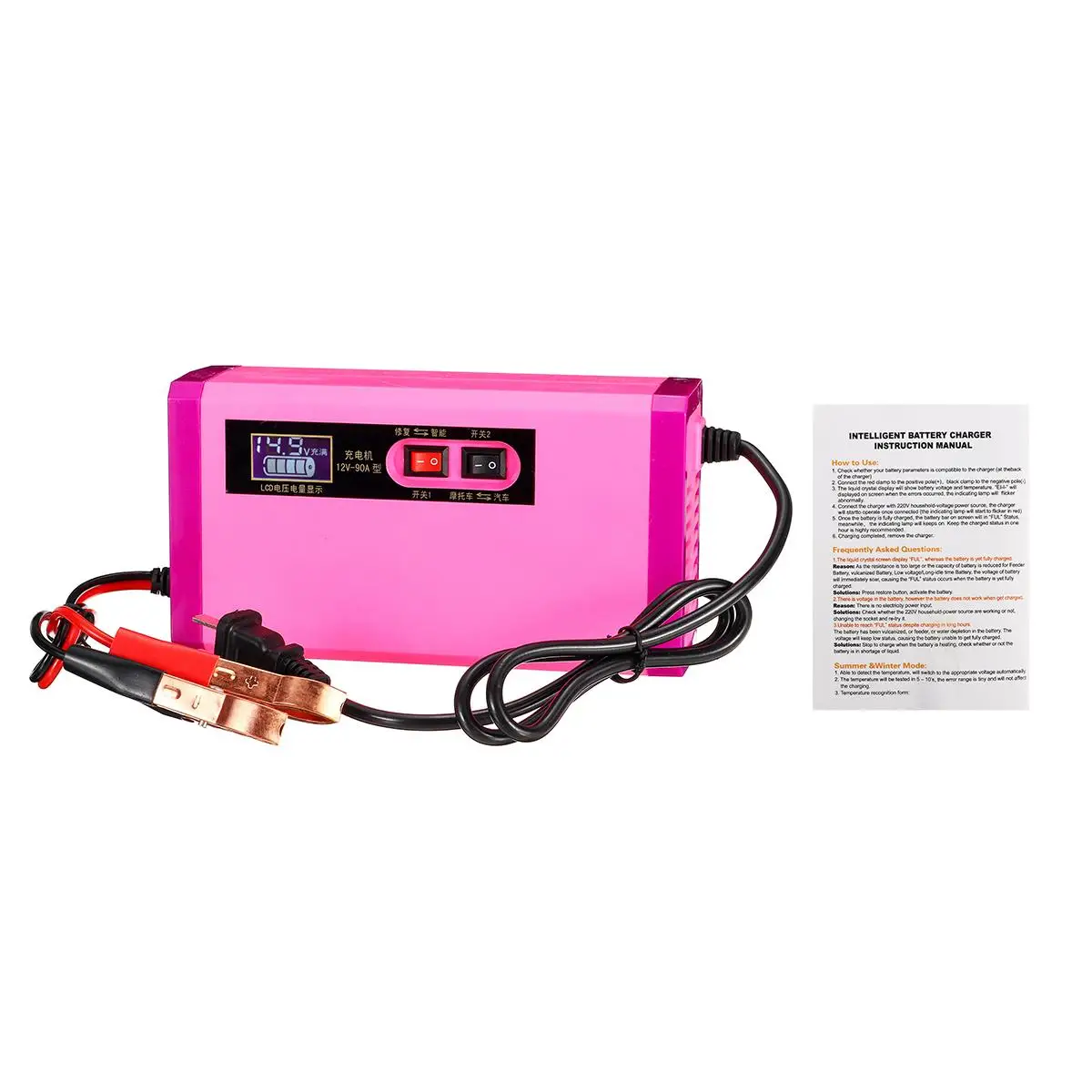 12V 8A 6-120Ah автомобильный Интеллектуальный аккумулятор стартер запуска зарядного устройства Банк питания 100-240V для инструмента литиевая батарея автомобильный мотоцикл