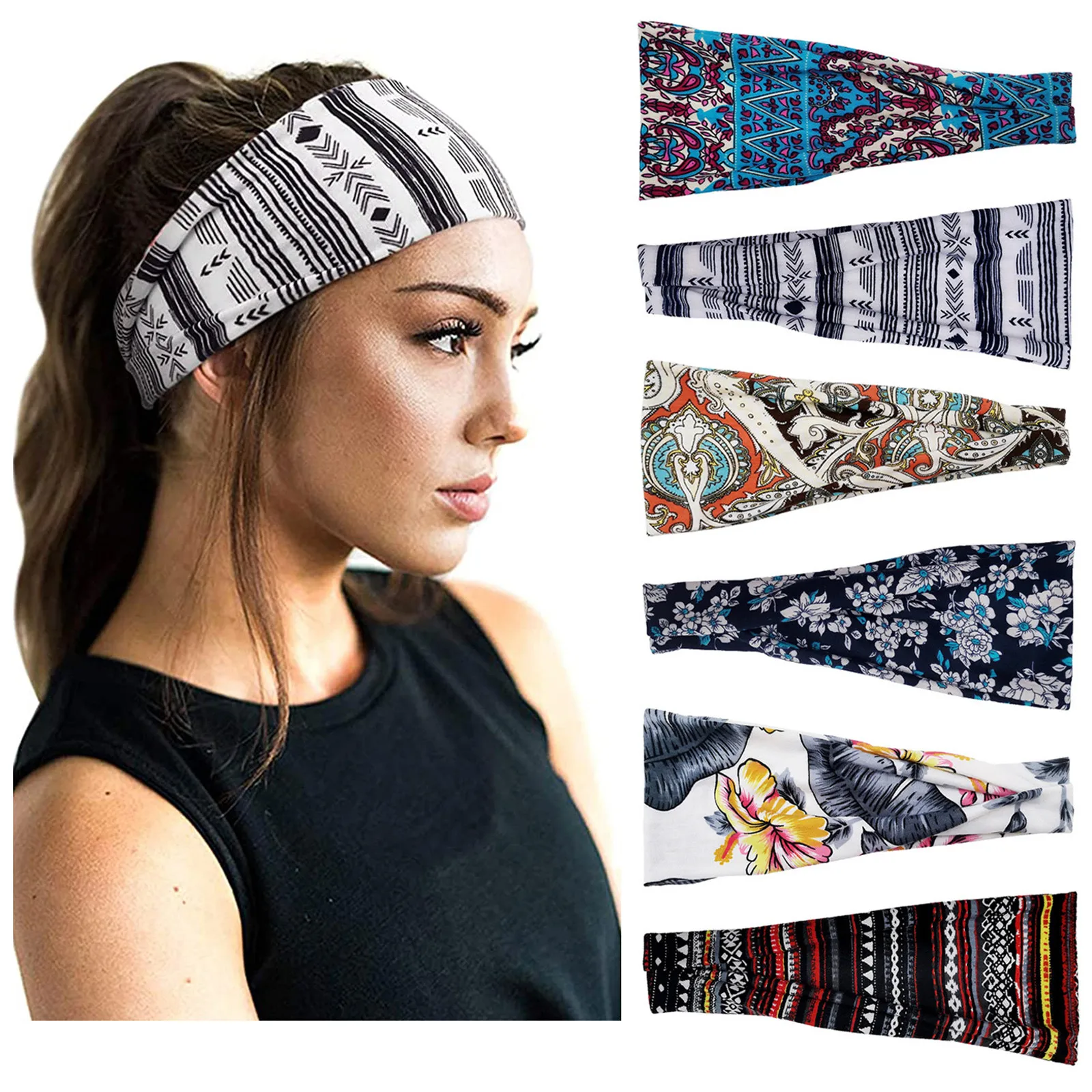 

Женская повязка на голову с принтом, 6 шт./упаковка