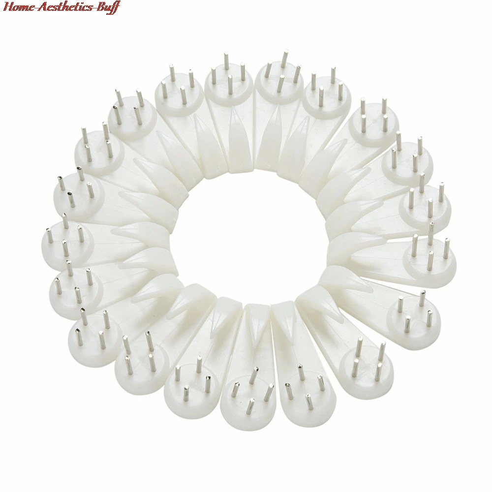 

Горячая Распродажа 20 шт./лот белый пластиковых невидимых застежек настенное крепление висит рамы для картин на твердыми стенками или дерев...