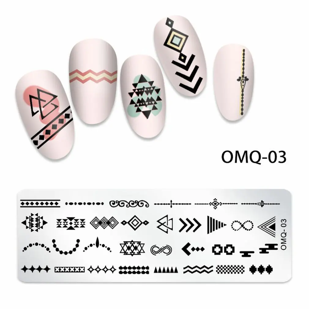 

OM-Q Nail Printing Template Nail Stamping Plate Nail Image Plate DIY Printing Template Steel Manicure Tools