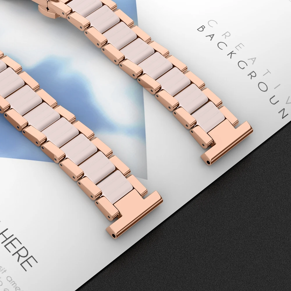 Toyouths Metal Strap for Samsung Galaxy Watch 42mm/Active 40mm 20mm Replacement Band with Folding Clasp for Active 2 40mm 44mm