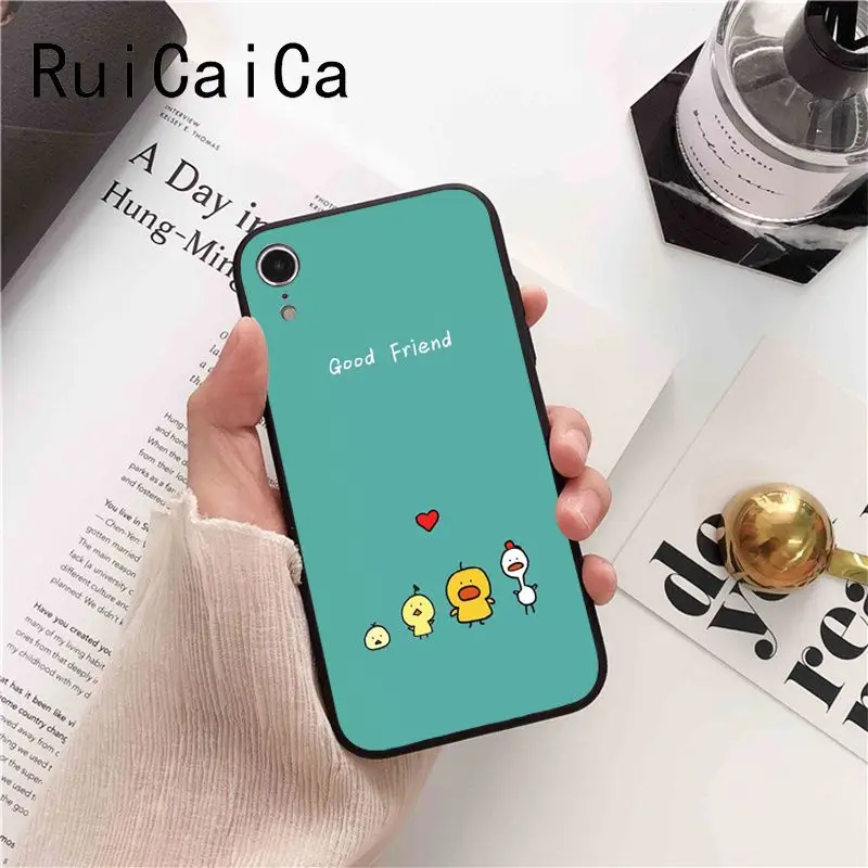 Ruicaica Summer color cute little yellow chicken Phone Case for iPhone X XS MAX 6 6S 7 7plus 8 8Plus 5 5S XR 11 Pro Max | Мобильные