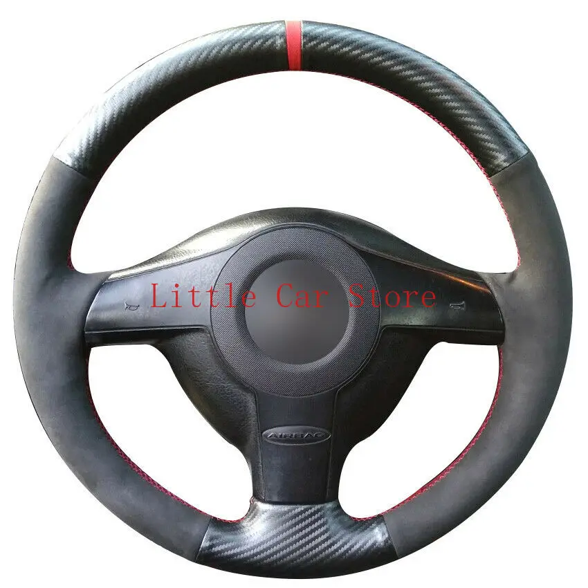 

Carbon Fiber Black Suede DIY Steering Wheel Cover For Volkswagen Golf 4 Passat B5 Car Accessories