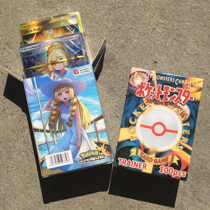 100 шт./кор. Pokemon флэш-карты PTCG боевые карты не повторяет 92 шт. тренер и 8 карточки для