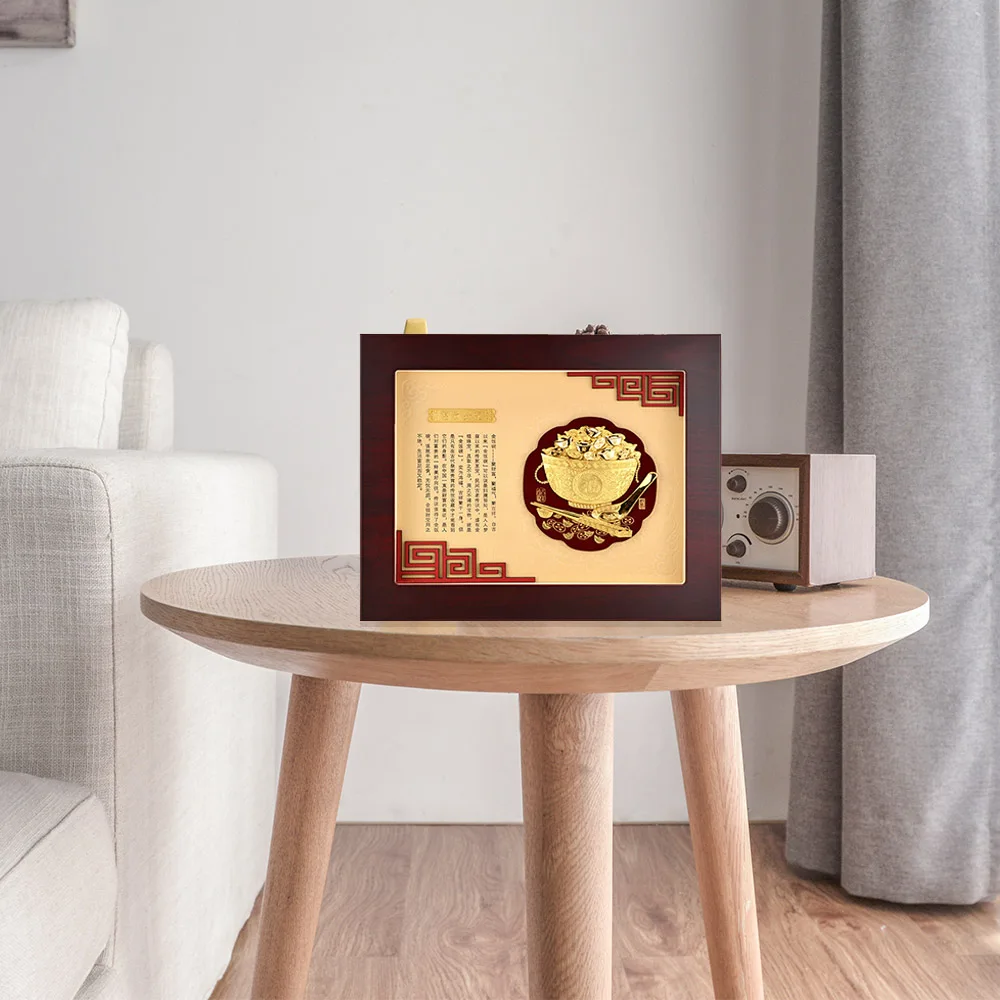 3D китайская картина Золотое богатство чаша в рамке 24 k Золотая фольга живопись