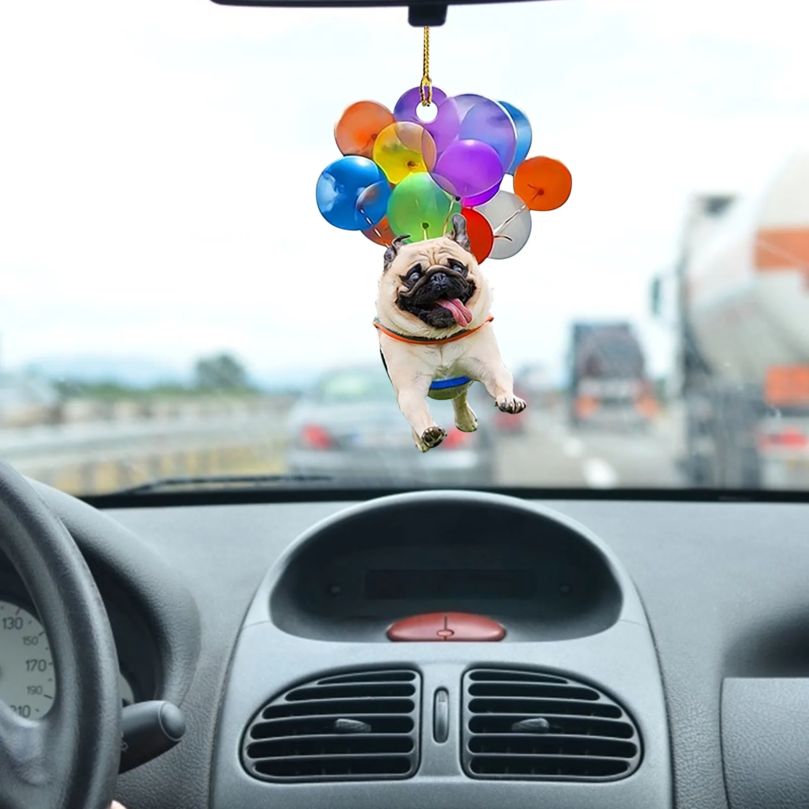 

Kawaii Home Decor Cute Dog Car Hanging Ornament With Colorful -balloon Dekoration Kawaii Room Decor Hanging Ornament Decoration